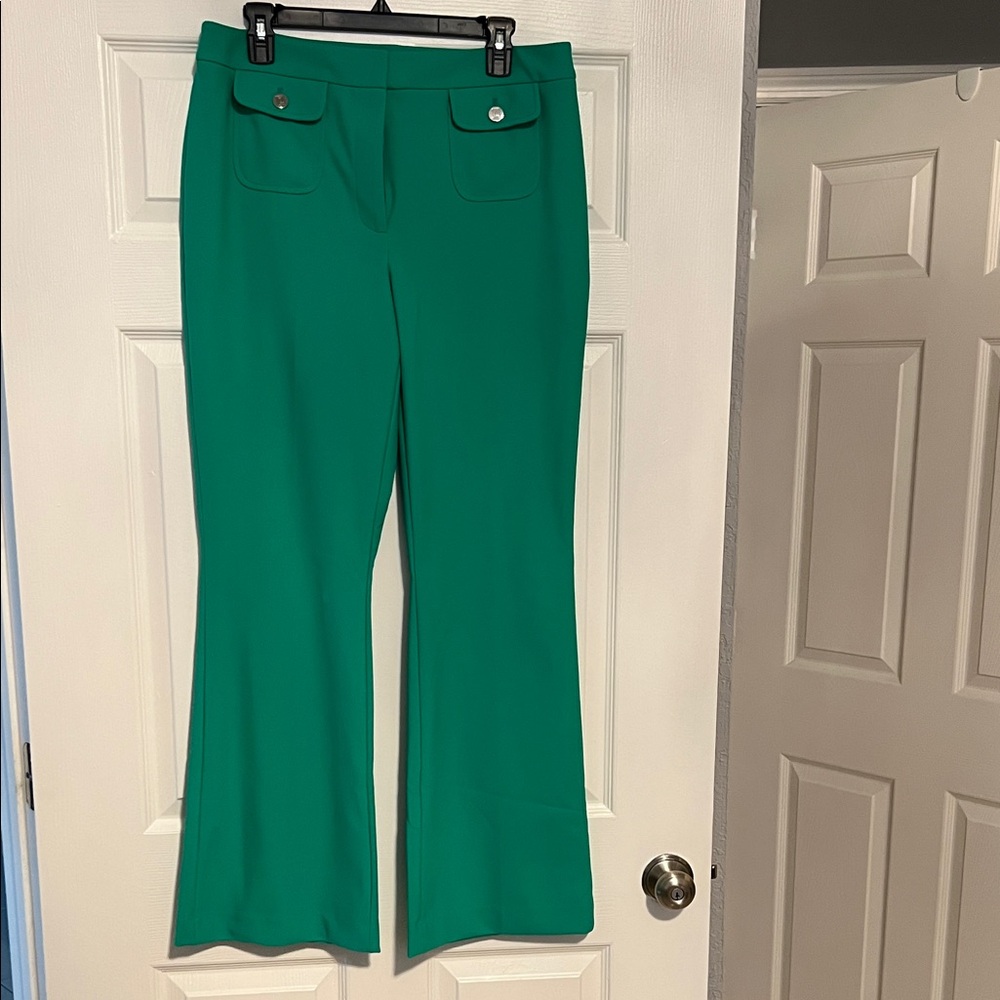 Karl Lagerfeld Vibrant Green Flare Pants